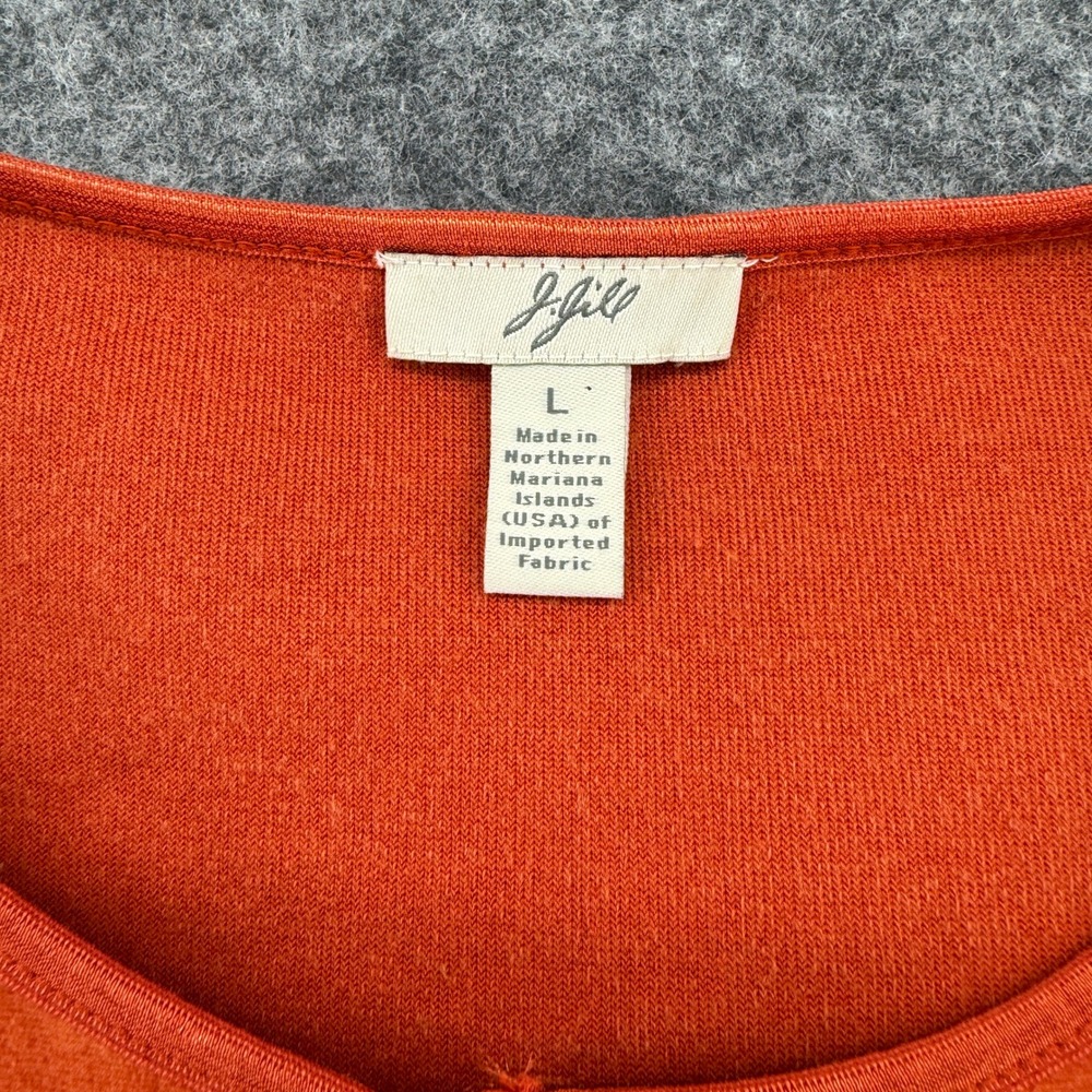 J. Jill Velour Cardigan Womens Large Orange Lace Velvet Trim Button Front Cotton - Picture 12 of 16